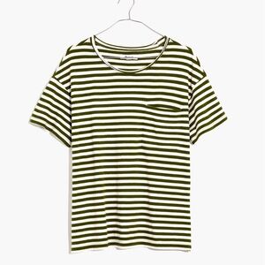 MADEWELL Softfade Cotton Oversized Pocket Tee in Cahita Stripe